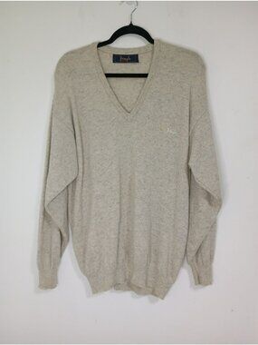 Pringle Of Scotland Beige V-Neck Sweater 100% Pure New Wool Size M, Men1